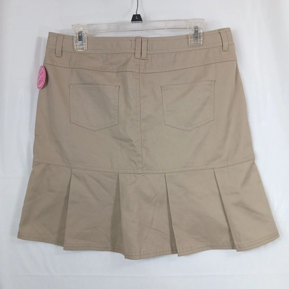 @ School By French Toast Skirt Girls Size 20 Tan Pleated At Hem - Picture 2 of 8